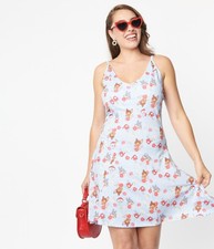 Cakeworthy Unique Vintage Disney Bambi Woodland Mini Dress A Line Blue L
