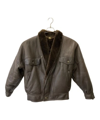 SHEARLING Leather Mouton Jacket Men's Size 48 Brown - product listing photo