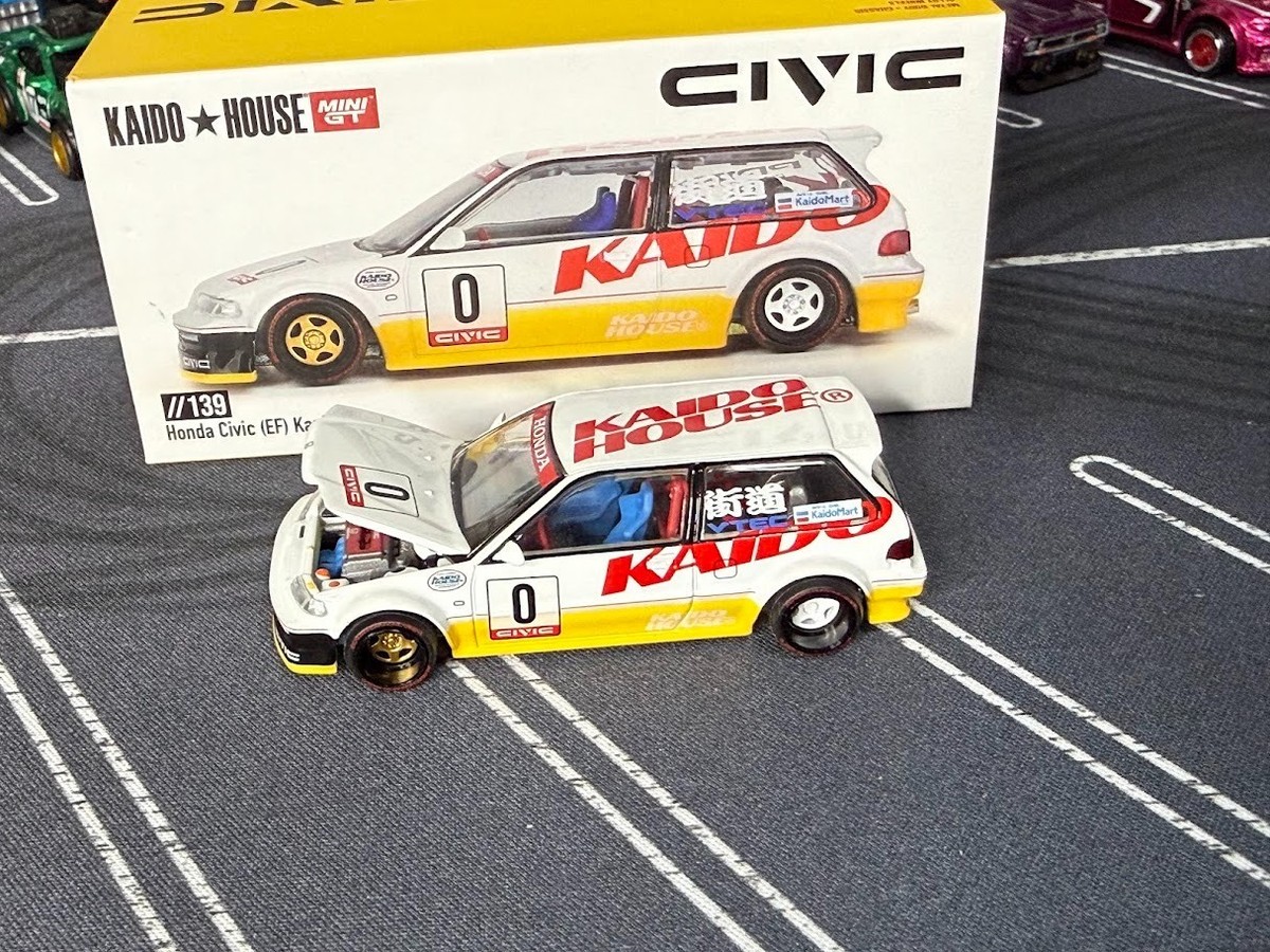 Kaido House x Mini GT White Honda Civic (EF) Kanjo V1 KHMG139 #139