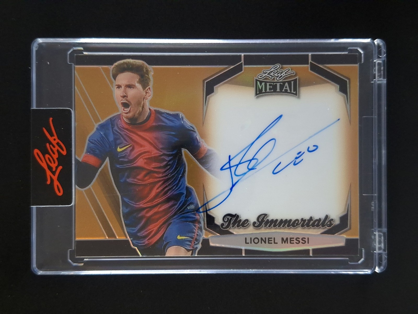 2024 Leaf Metal LIONEL MESSI 89/100 Auto Bronze The Immortals Barcelona #IA-LM1 view 1