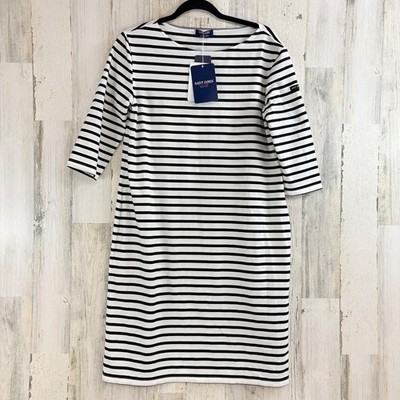 Saint James PROPRIANO Anti-Uv Nautical Dress Sz 14 M L Black White NWT