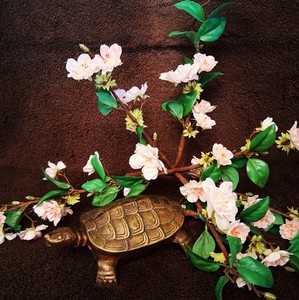 VINTAGE ASIAN BRASS TRINKET BOX TURTLE, TORTOISE, HINGED FIGURINE