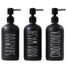 Shampoo and Conditioner Dispenser Set of 3 21oz Shower Soap Bottles with Pump