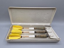 Vintage Unicorn Ultrapack Darts W/ Case - Yellow Feathers - Made In England -