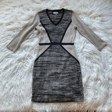 Calvin Klein | Black & Beige Sheath Sweater Dress