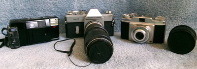 Lot 3 Cameras MAMIYA SEKOR 1000 DTL 35mm SLR Ansco Memar Pronto Minolta Freedom