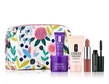 Clinique 6 Pcs Gift Set Smart Wrinkle Serum  Cream Body Hydrator Lipstick NEW