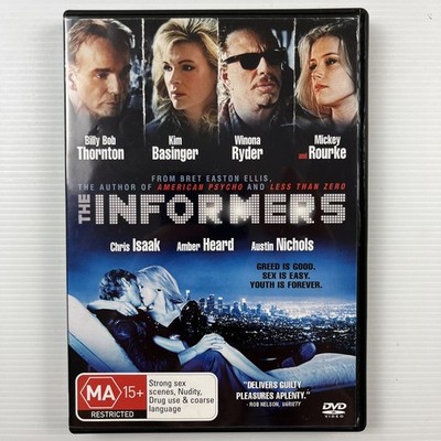 The Informers DVD R4 Ex-Rental Billy Bob Thornton Kim Basinger Winona Ryder