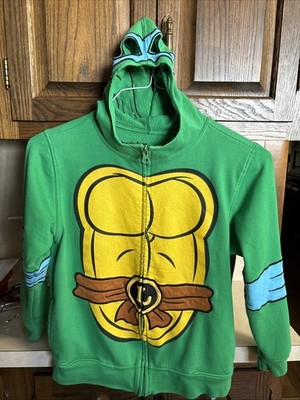 Teenage Mutant Ninja Turtles Leonardo Full Zip Hoodie With Mask Size Youth M