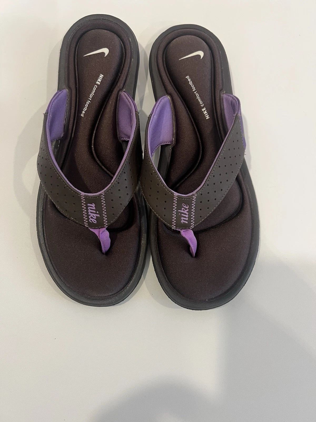 Sandali donna Nike Comfort plantare marrone viola tanga taglia 11