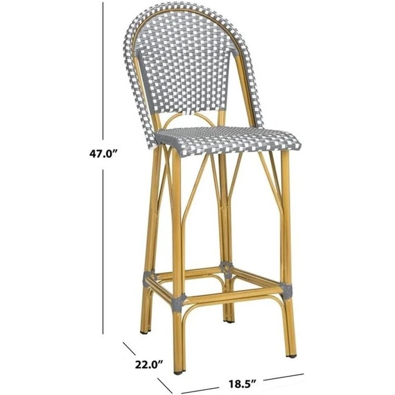 Taburetes de bar de exterior PE mimbre muebles de patio modernos aspecto fresco espacio de jardín nuevos Foto 4 de 4