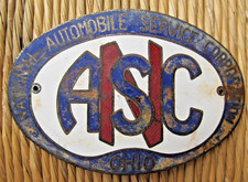 Vintage National Automobile Service Corp. Ohio Car Rare Metal Enameled Emblem