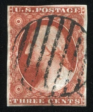 Scott #10A, 29r1i.  Tiny thin?