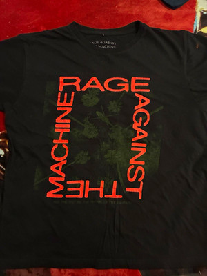 Rage Against the Machine Men's Black Graphic Band Cotton Knit Crew Neck Tee M