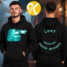 Phoebe Bridgers Merch The Lost Tour 2026 Cyan Portrait Reprint Hoodie