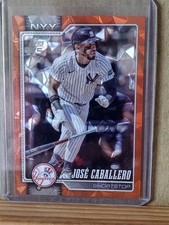 2026 Topps 75 Baseball Jose Caballero Orange Cracked Ice Card. 25/25