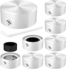 8Pcs - Footswitch Topper Metal Foot switch topper with 2 Set Screws Rubber