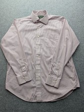 Lauren Ralph Lauren Men's Shirt 16.5-34/35 Red Blue Striped Classic Fit Non-iron