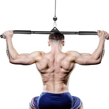 LAT Pull Down Bar Cable Machine Attachment Bar Accessories with Rubber Home Gym