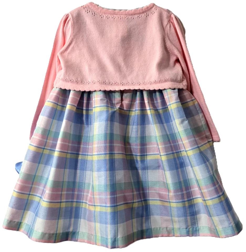 4 piezas Vestido Gymboree Primavera Pascua 12 18 Meses Cárdigan Lazo Pañal Cubierta Iglesia Foto 2 de 4