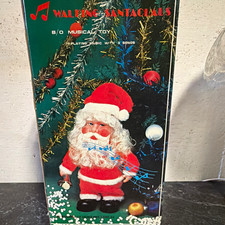 Walking Santa Claus Battery Operated Musical Toy 3 Songs w/ Box 1983