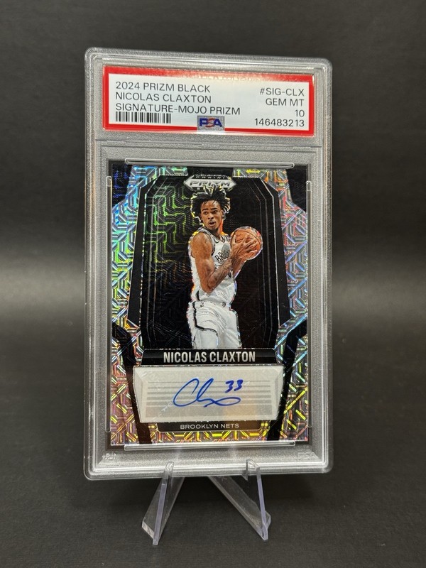 2024 Prizm Black Signatures Mojo Prizm #SIG-CLX Nicolas Claxton Auto /25 PSA 10