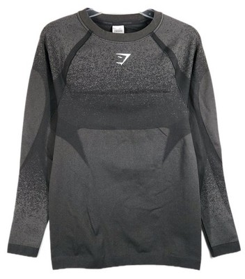 Купить gymshark shadow seamless long sleeve t shirt small black
