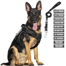 Tactical Dog Harness and Leash Set for Large Dogs,Heavy Duty No Pull Service ...