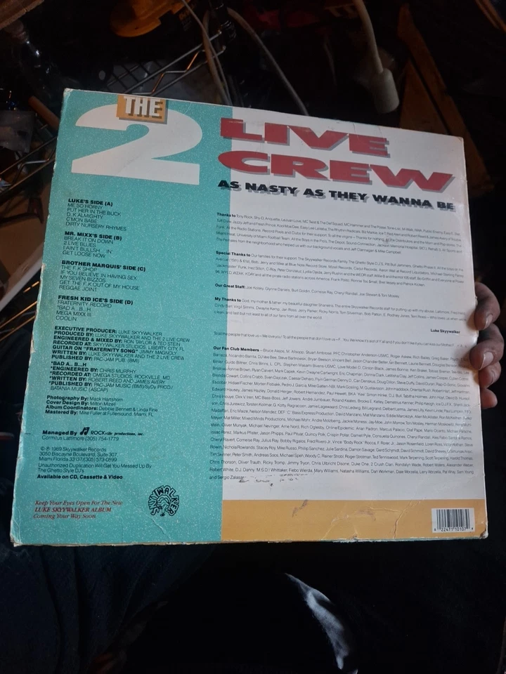 The 2 Live Crew – As Nasty As They Wanna Be (1989) Luke Skyywalker Records Foto 2 de 4