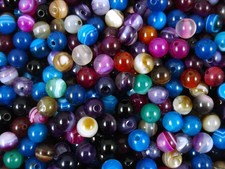 Gemstone Beads 6mm Agate Mix Round 40pc Semi Precious DIY Earrings Bracelets