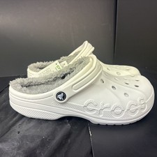 Baya Lined Clog Crocs White Size Men's 9 Women's 11 NWOB