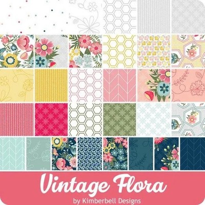 Kimberbell Vintage Flora 10 inch Square Precut Fabric