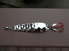 SILVER TROLLING SPOON SALMON TROUT STEELHEAD LURE JIG SPINNER DYMOND HEX WALLEYE