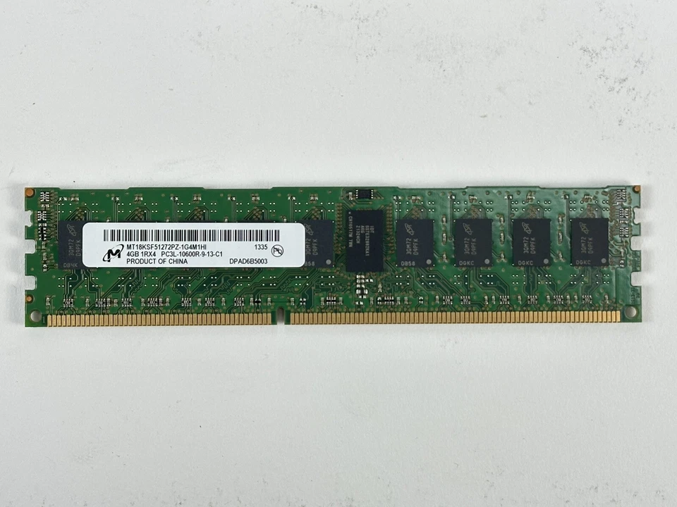Micron 72GB Lot of 18x 4GB 1Rx4 PC3L-10600R RDIMM ECC DDR3 1333 MHz RAM Memory - Image 2 of 3