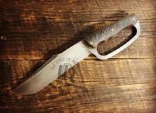 UBR CUSTOM HANDMADE HIGH CARBON STEEL HUNTING BOWIE KNIFE WITH MICARTA HANDLE