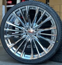 26 Chrome Escalade Platinum Wheels With Tires Silverado Yukon 2024 New Rims 26 Chrome Escalade Platinum Wheels With Tires Silverado Yukon 2024 New Rims