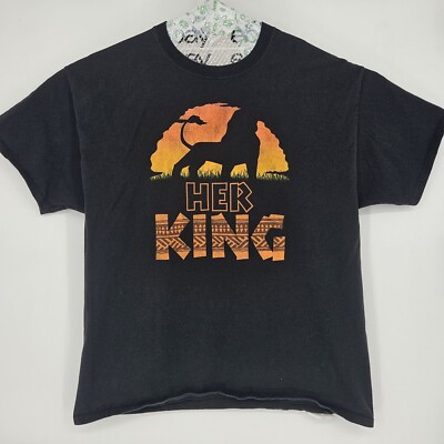 Disney Parks Her Lion King Shirt Mens XL Black Graphic Tee Short Sleeve 