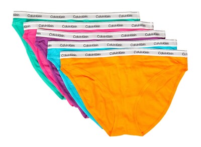 CK CALVIN KLEIN Damen-Slips Packung mit 5 Stück sichtbare elastische Unterhose S