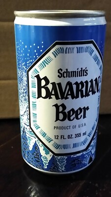 Schmidt's Bavarian Beer Extruded Steel Beer Can 12oz Pull tab, Bottom opened