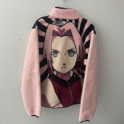 HYPLAND SHIPPUDEN SAKURA NARUTO SHERPA JACKET (PINK) SIZE LARGE | eBay