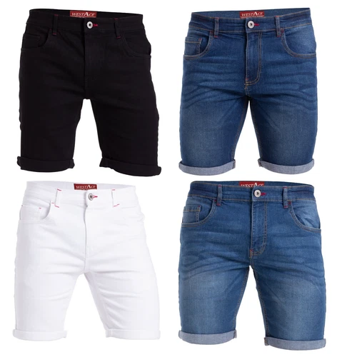 Mens Denim Shorts Stretch Cotton Jeans Cargo Combat Half Pant Casual Designer