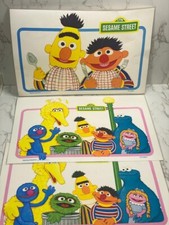 Vintage Sesame Street Vinyl Reusable Activity Placemats 1981 Set of 3