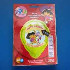 Dora The Explorer Personalized 18” Foil Balloon Happy Birthday Feliz Cumpleaños