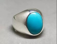 Natural Turquoise Ring Feroza rings Mens Feroza gemstone rings Neyshapuri Feroza