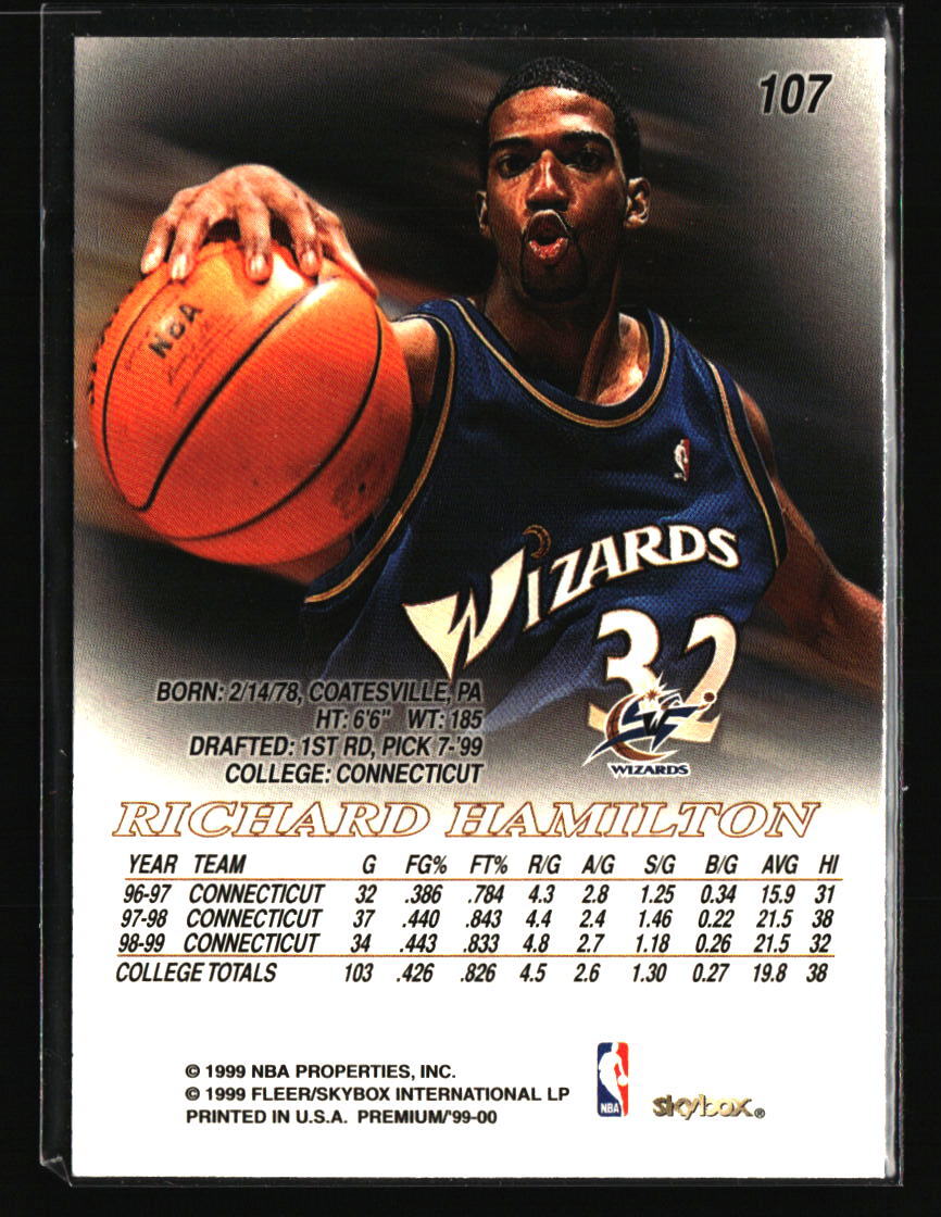 Richard Hamilton 1999-00 SkyBox Premium #107 BASKETBALL Card | eBay