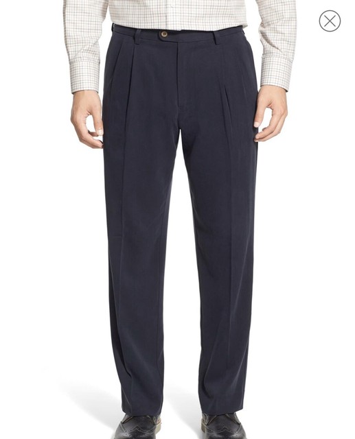 Tommy Bahama Relax Mens Pleated Silk Dark Brown Dress Pants Size 38x32