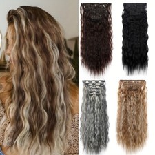 24Inch Synthetic Clip In Wavy Hair 6Pcs/Set Synthetic Hair Extensions Hairpieces
