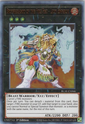 Brotherhood of the Fire Fist - Lion Emperor NM (#1) BLAR 1st Armagedd Yugioh