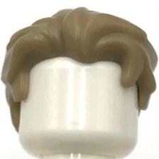 Lego New Dark Tan Minifigure Hair Swept Back w/ Slight Widow's Peak Short Part