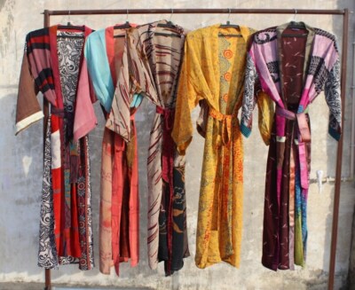 Wholesale Lot of Women's Silk Boho Kimonos Women House Beach Robe Midnight Robe
